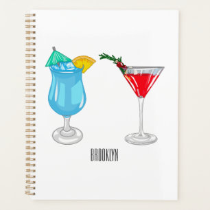 Cocktail cartoon illustration planner