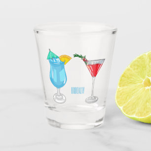 Cocktail cartoon illustration shot glass