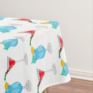 Cocktail cartoon illustration tablecloth