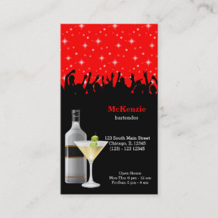 Cocktail * choose background colour business card