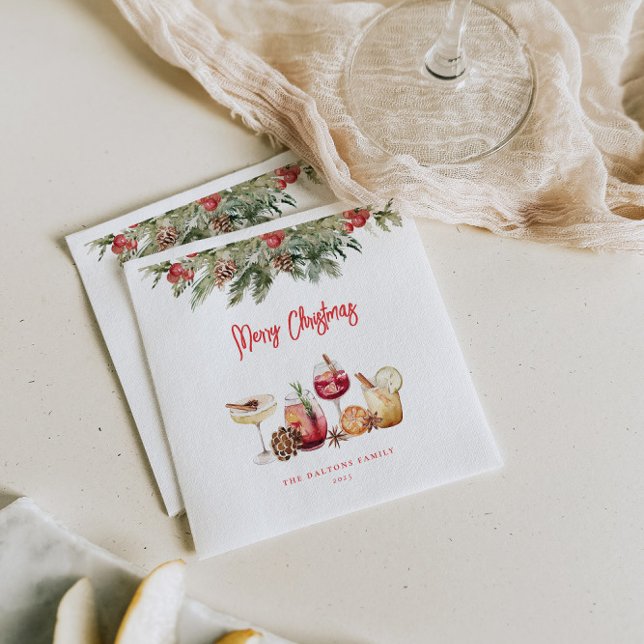 Cocktail Christmas Party Napkin (Creator Uploaded)