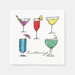 Cocktail Drink Assortment Thunder_Cove Napkin