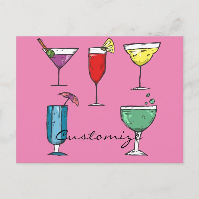 Cocktail Drink Assortment Thunder_Cove Postcard (Front)
