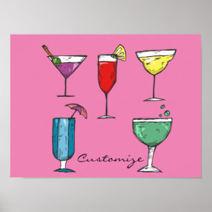 Cocktail Drink Assortment Thunder_Cove Poster