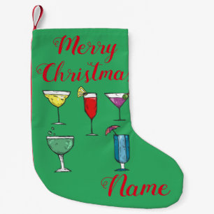 Cocktail Drink Assortment Thunder_Cove Small Christmas Stocking