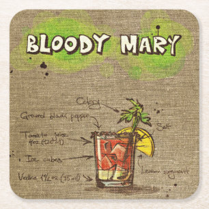 Cocktail Drink Illustration - Bloody Mary Coaster