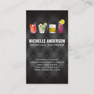 Cocktail Drink Illustrations   Upholstery Business Card