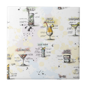 Cocktail Drink Recipe Design Tile