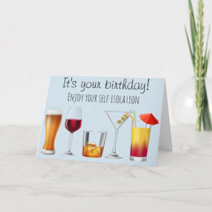 Cocktail Drinking Humour Isolation Social Distance Card