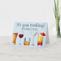 Cocktail Drinking Humour Wine Birthday Card
