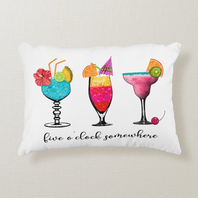 Cocktail Drinking Pillow, Bar Decor, Party Pillow (Front)