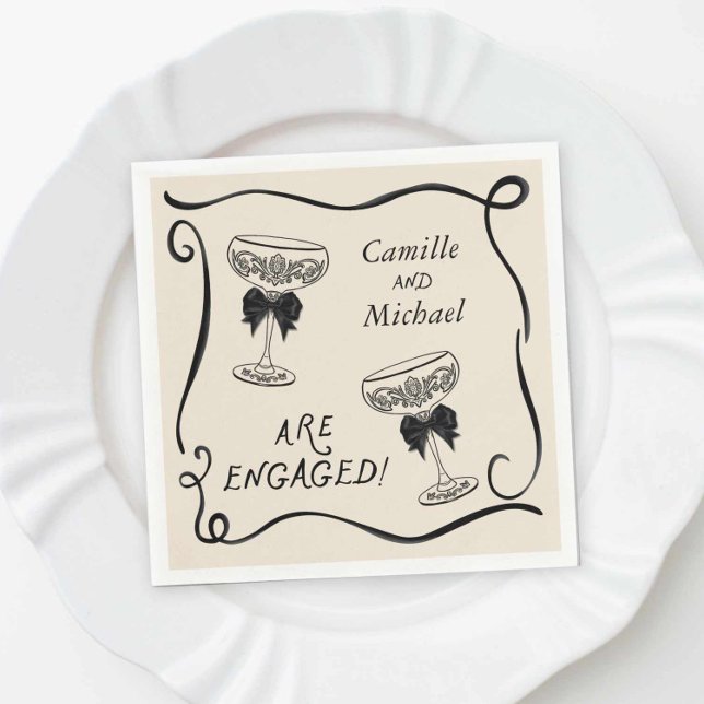 Cocktail Engagement Party Napkins (Engagement Party Paper napkins)