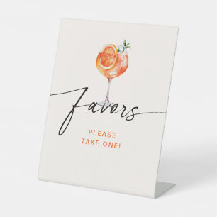 Cocktail Favours Bridal Shower Pedestal Sign