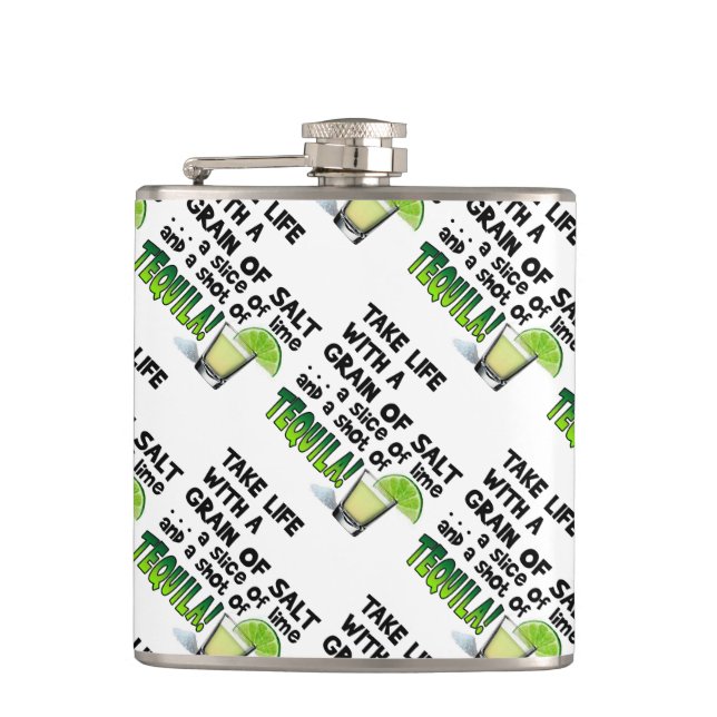 COCKTAIL FLASK - LIFE, LIME, SALT, TEQUILA! (Front)