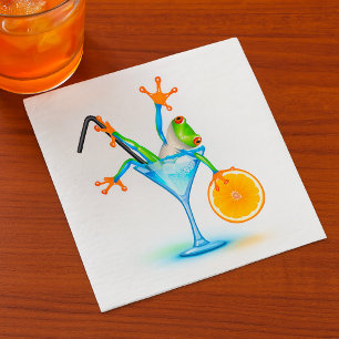 Cocktail Frog Napkin