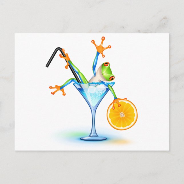 Cocktail Frog Postcard (Front)