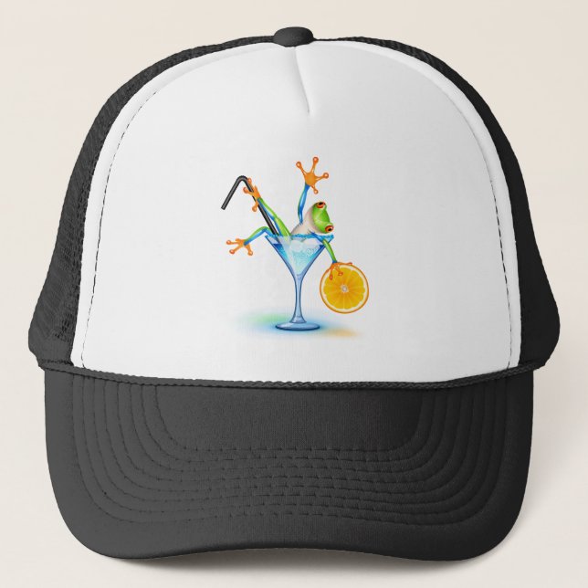 Cocktail Frog Trucker Hat (Front)