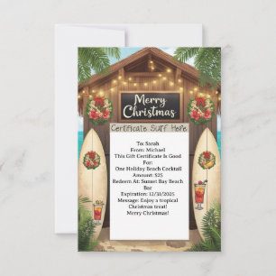 COCKTAIL gift certificate for Christmas Party