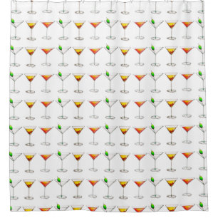 Cocktail Glass Mixed Drink Martini Cosmopolitan Shower Curtain
