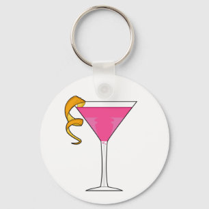 Cocktail Glass & Orange Twist Keychain