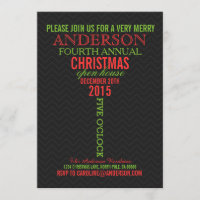 Cocktail Glass Word Art Christmas Party Invitation