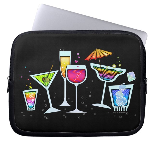 COCKTAIL GLASSES ELECTRONICS LAPTOP BAG (Front)