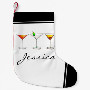 Cocktail Glasses Mixed Bar Drinks Martini Cosmo Small Christmas Stocking