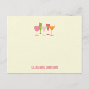 Cocktail Glasses Thank You Cards