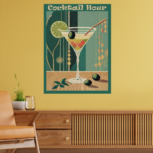 Cocktail Hour Mid Century Design Poster (Living Room 2)
