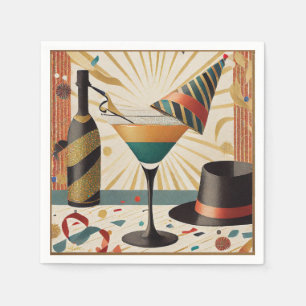 Cocktail Hour Mid Century New Years Eve Design Napkin