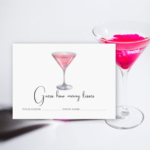 Cocktail - How many kisses bridal game Enclosure Card