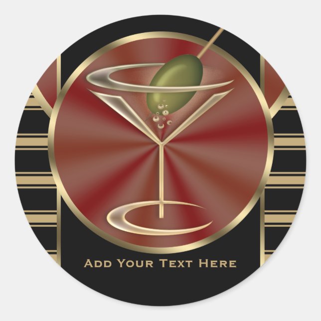 Cocktail Lounge Classic Round Sticker (Front)