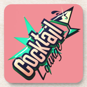 Cocktail lounge martini retro vintage coaster