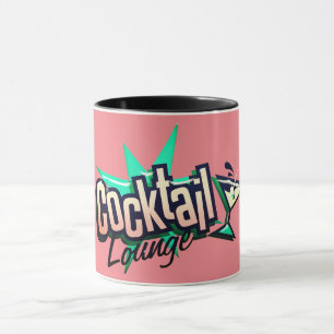 Cocktail lounge martini retro vintage liquor bar mug