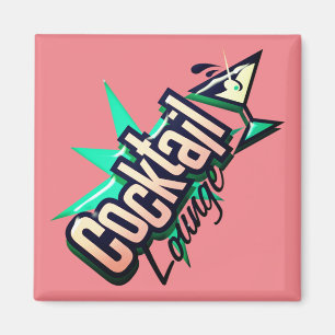 Cocktail lounge martini retro vintage magnet