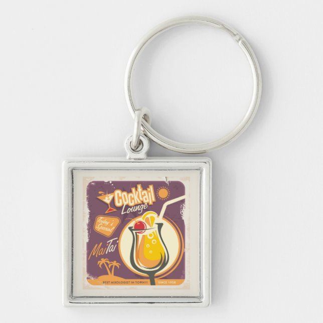 Cocktail Lounge Poster Key Ring (Front)