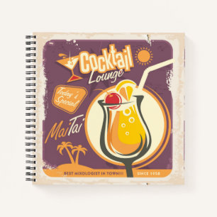 Cocktail Lounge Poster Notebook
