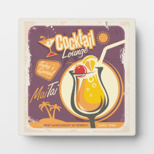Cocktail Lounge Poster Plaque