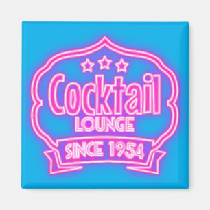Cocktail lounge retro neon sign magnet