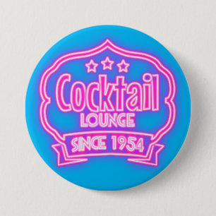 Cocktail lounge retro vintage neon sign liquor bar 7.5 cm round badge