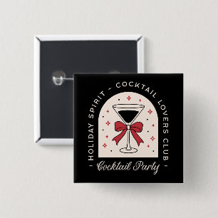 Cocktail lovers party funny holiday spirit 15 cm square badge
