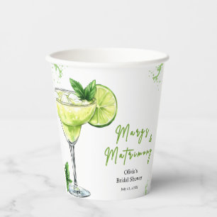 Cocktail Margs and Matrimony Bridal Shower Paper Cups