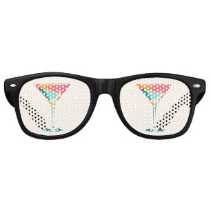Cocktail Martini Bold Colourful 80s Retro Sunglasses
