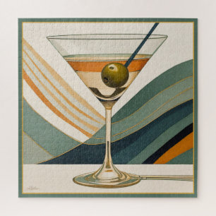 Cocktail Martini Mid Century Design Jigsaw Puzzle