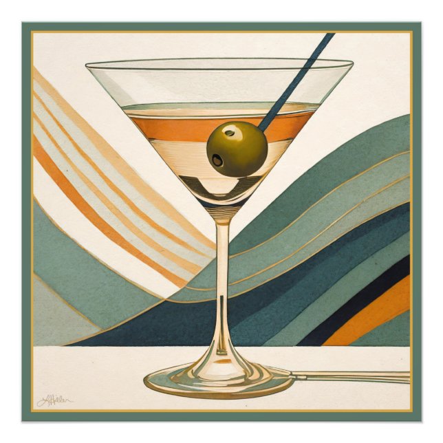 Cocktail Martini Mid Century Design Photo Print (Front)