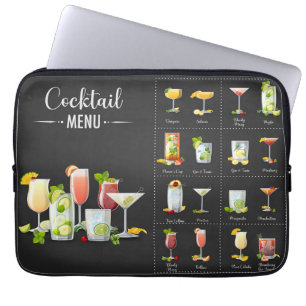 Cocktail menu laptop sleeve