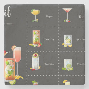  Cocktail menu Stone Coaster