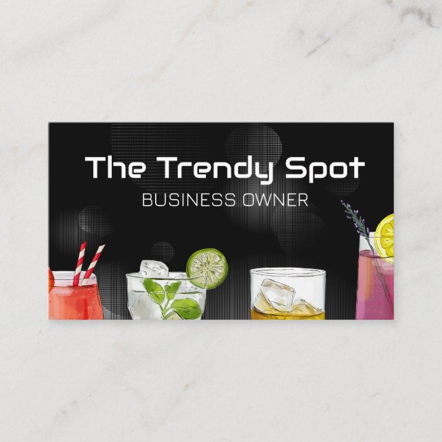 Cocktail Mixed Drinks | Bar Restaurant Business Card (Front)