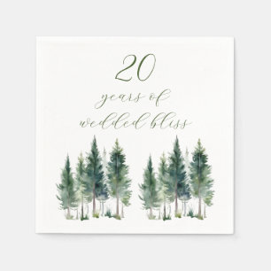 Cocktail Napkin Anniversary Forest Watercolor