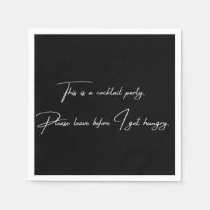 Cocktail napkin funny black party